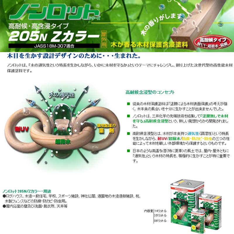 ノンロット 205N Zカラー(屋外白木用)